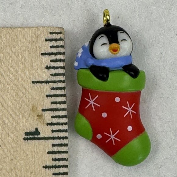 Hallmark 2021 Petite Penguins 6th Mini 1" Ornament A Snuggly Stocking Christmas - Picture 7 of 10